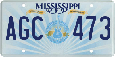 MS license plate AGC473