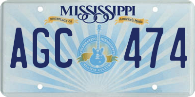 MS license plate AGC474