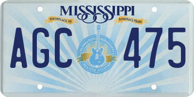 MS license plate AGC475
