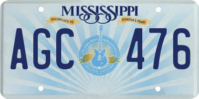 MS license plate AGC476