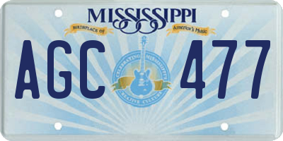 MS license plate AGC477