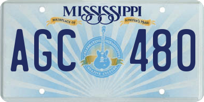 MS license plate AGC480