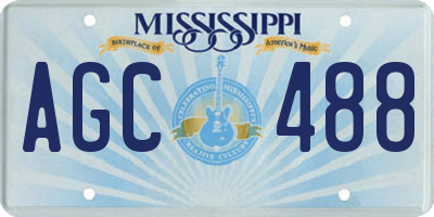 MS license plate AGC488
