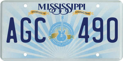 MS license plate AGC490