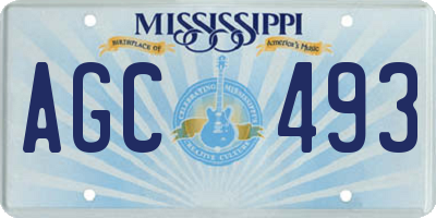 MS license plate AGC493