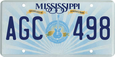 MS license plate AGC498