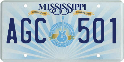 MS license plate AGC501