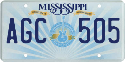 MS license plate AGC505