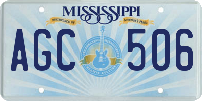 MS license plate AGC506