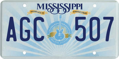 MS license plate AGC507