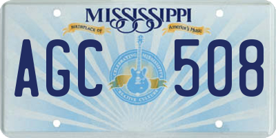 MS license plate AGC508