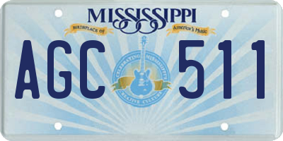 MS license plate AGC511