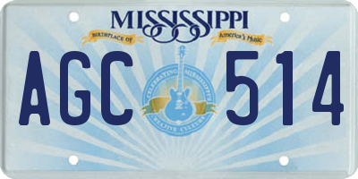 MS license plate AGC514