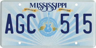 MS license plate AGC515