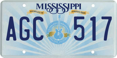 MS license plate AGC517