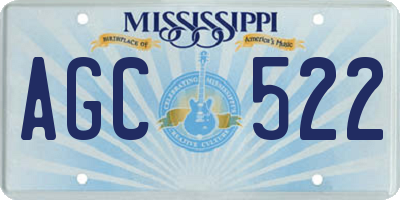MS license plate AGC522
