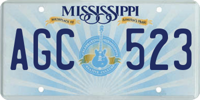 MS license plate AGC523