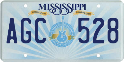 MS license plate AGC528
