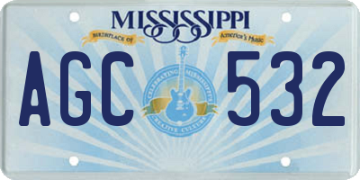 MS license plate AGC532