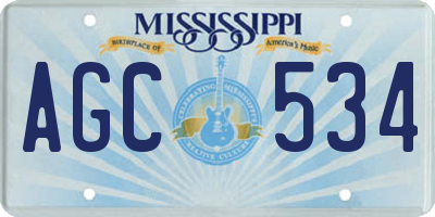 MS license plate AGC534