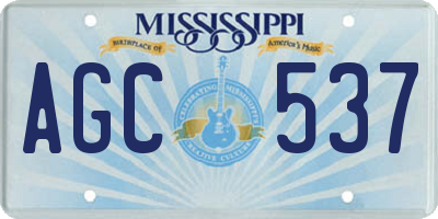 MS license plate AGC537