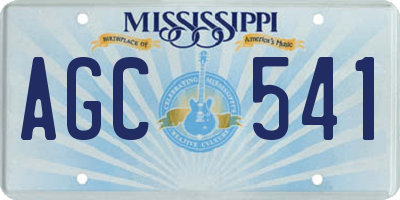MS license plate AGC541