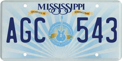 MS license plate AGC543
