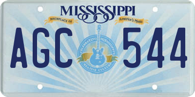 MS license plate AGC544