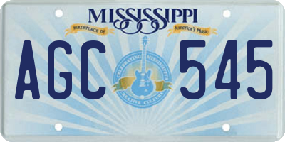 MS license plate AGC545
