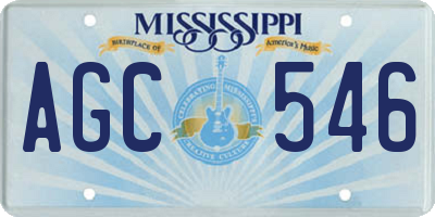MS license plate AGC546