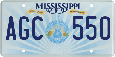 MS license plate AGC550