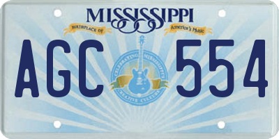 MS license plate AGC554