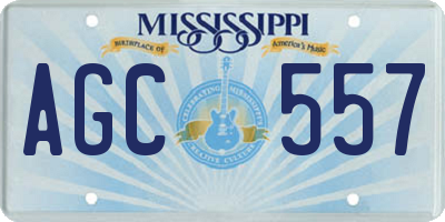 MS license plate AGC557