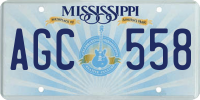 MS license plate AGC558