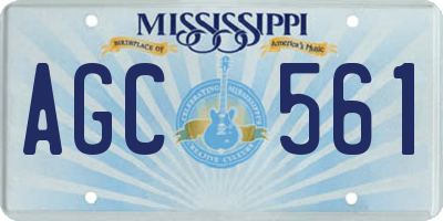 MS license plate AGC561