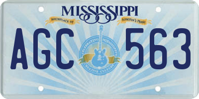 MS license plate AGC563