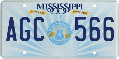 MS license plate AGC566