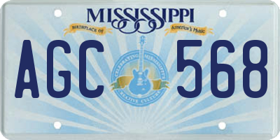 MS license plate AGC568