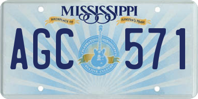 MS license plate AGC571