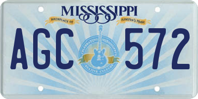 MS license plate AGC572