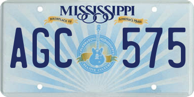 MS license plate AGC575