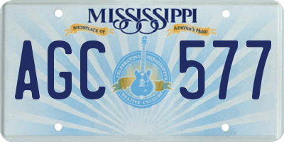 MS license plate AGC577
