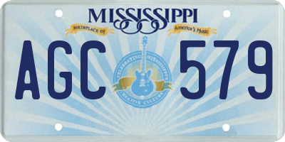 MS license plate AGC579