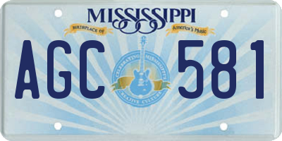 MS license plate AGC581