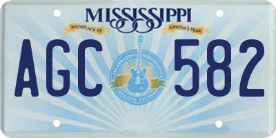 MS license plate AGC582