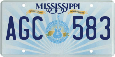 MS license plate AGC583