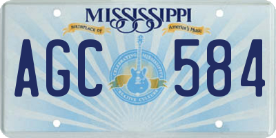 MS license plate AGC584