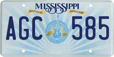 MS license plate AGC585