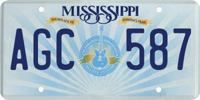 MS license plate AGC587