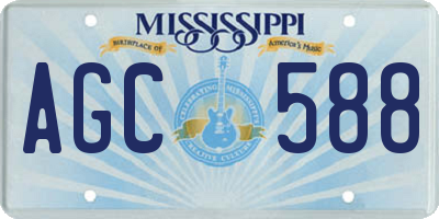 MS license plate AGC588